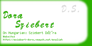 dora sziebert business card